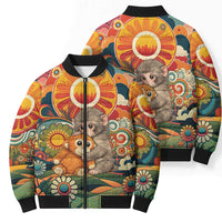 Baby Monkey Punch Bomber Puffer Jacket Retro 70S Hippie Style Groovy Spring
