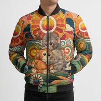 Baby Monkey Punch Bomber Puffer Jacket Retro 70S Hippie Style Groovy Spring