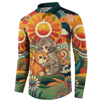 Baby Monkey Punch Button Sweatshirt Retro 70S Hippie Style Groovy Spring