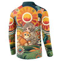 Baby Monkey Punch Button Sweatshirt Retro 70S Hippie Style Groovy Spring