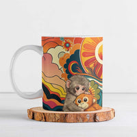 Baby Monkey Punch Ceramic Mug Retro 70S Hippie Style Groovy Spring