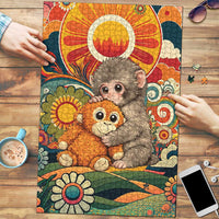 Baby Monkey Punch Puzzle Retro 70S Hippie Style Groovy Spring