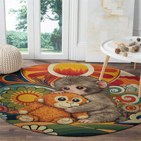 Baby Monkey Punch Round Carpet Retro 70S Hippie Style Groovy Spring