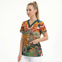 Baby Monkey Punch Scrub Top Retro 70S Hippie Style Groovy Spring