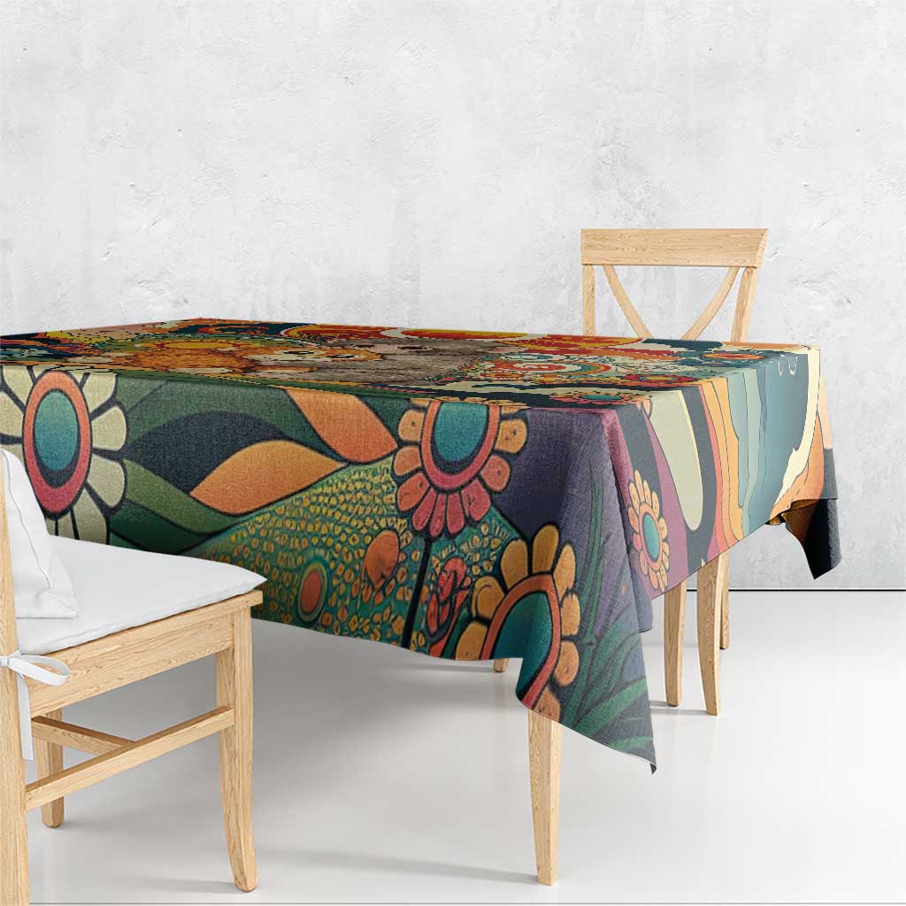 Baby Monkey Punch Tablecloth Retro 70S Hippie Style Groovy Spring