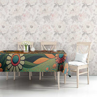 Baby Monkey Punch Tablecloth Retro 70S Hippie Style Groovy Spring