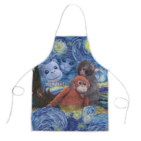 Baby Monkey Punch Personalized Apron Starry Night Inspired