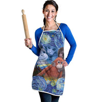 Baby Monkey Punch Personalized Apron Starry Night Inspired