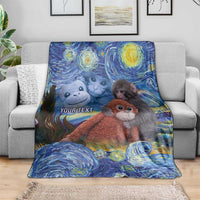 Baby Monkey Punch Personalized Blanket Starry Night Inspired