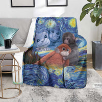 Baby Monkey Punch Personalized Blanket Starry Night Inspired