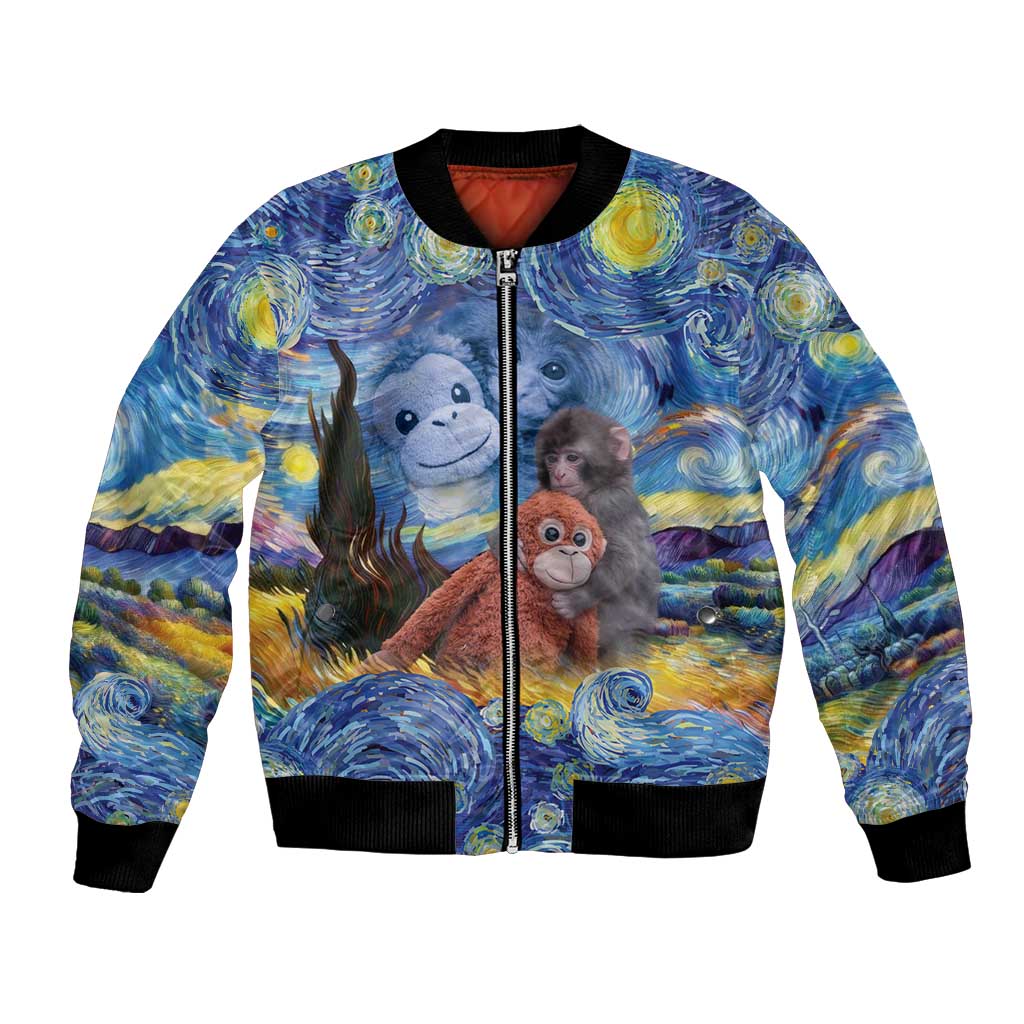 Baby Monkey Punch Personalized Bomber Jacket Starry Night Inspired