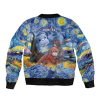 Baby Monkey Punch Personalized Bomber Jacket Starry Night Inspired