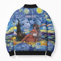 Baby Monkey Punch Personalized Bomber Puffer Jacket Starry Night Inspired