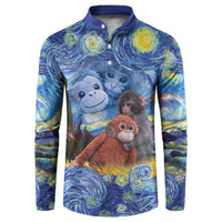 Baby Monkey Punch Personalized Button Sweatshirt Starry Night Inspired