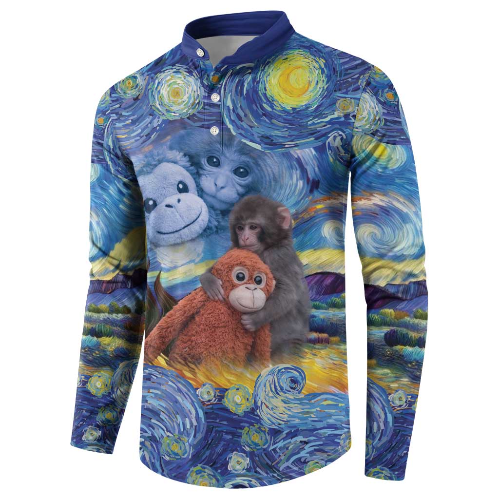 Baby Monkey Punch Personalized Button Sweatshirt Starry Night Inspired