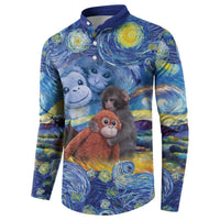Baby Monkey Punch Personalized Button Sweatshirt Starry Night Inspired