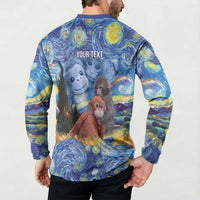 Baby Monkey Punch Personalized Button Sweatshirt Starry Night Inspired