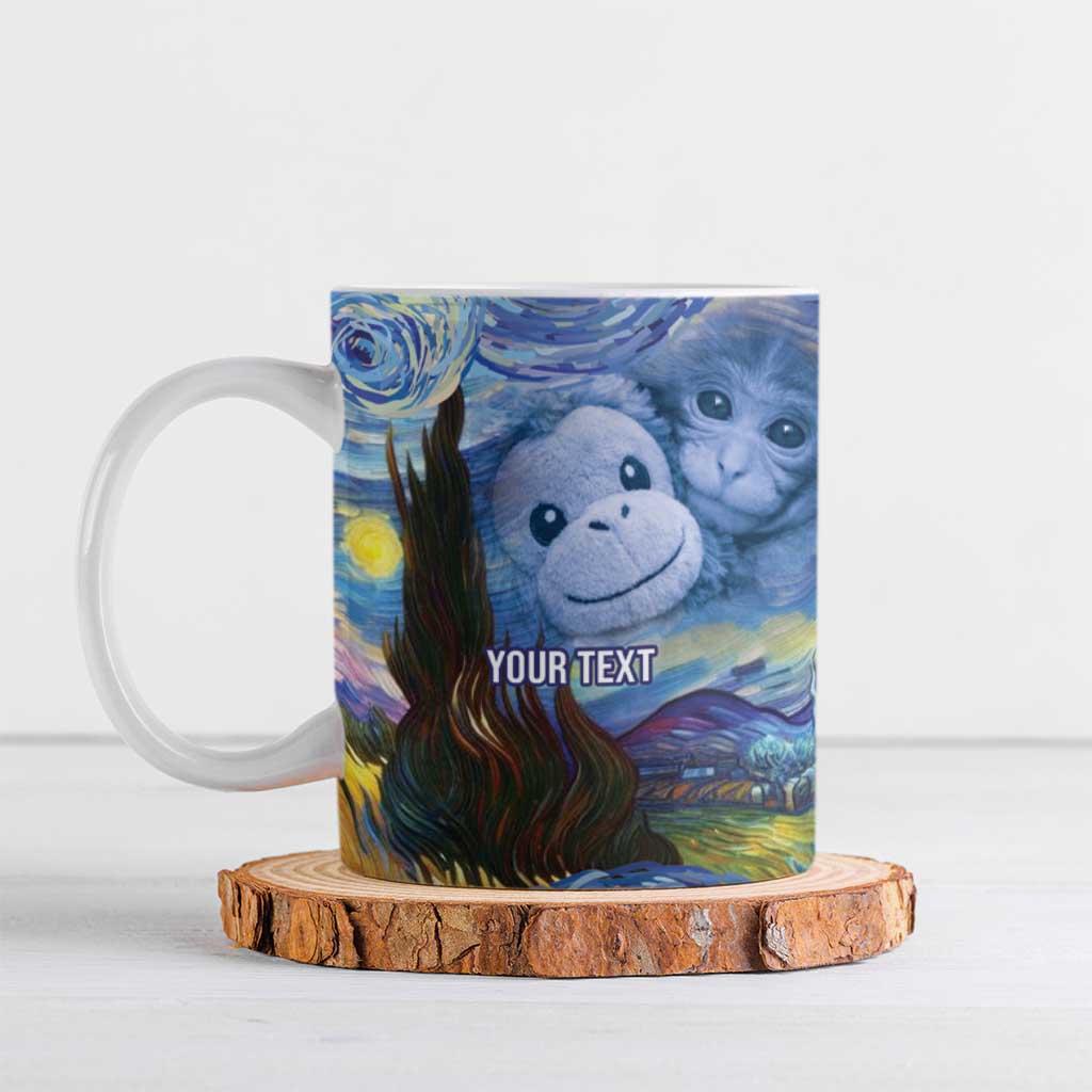 Baby Monkey Punch Personalized Ceramic Mug Starry Night Inspired