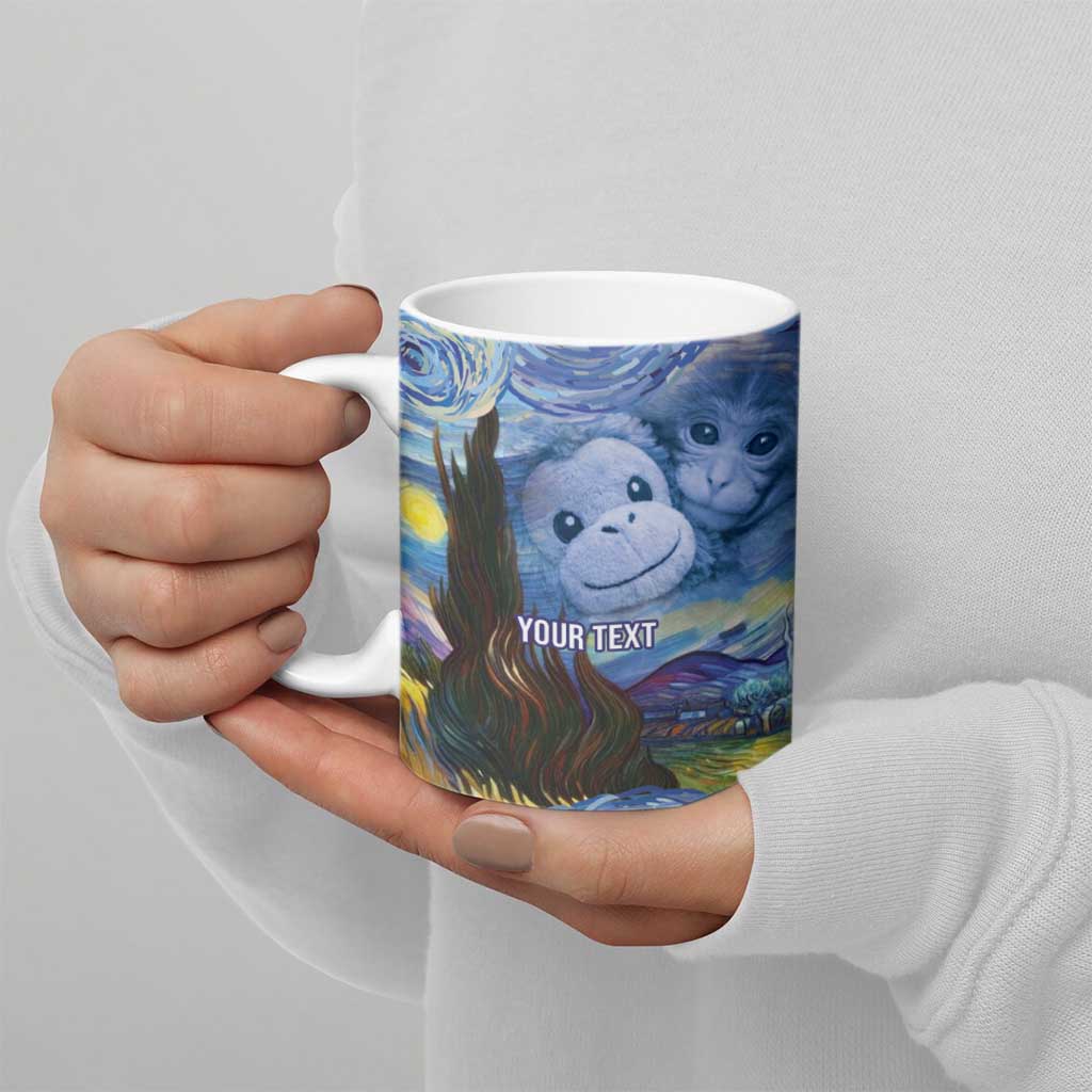 Baby Monkey Punch Personalized Ceramic Mug Starry Night Inspired