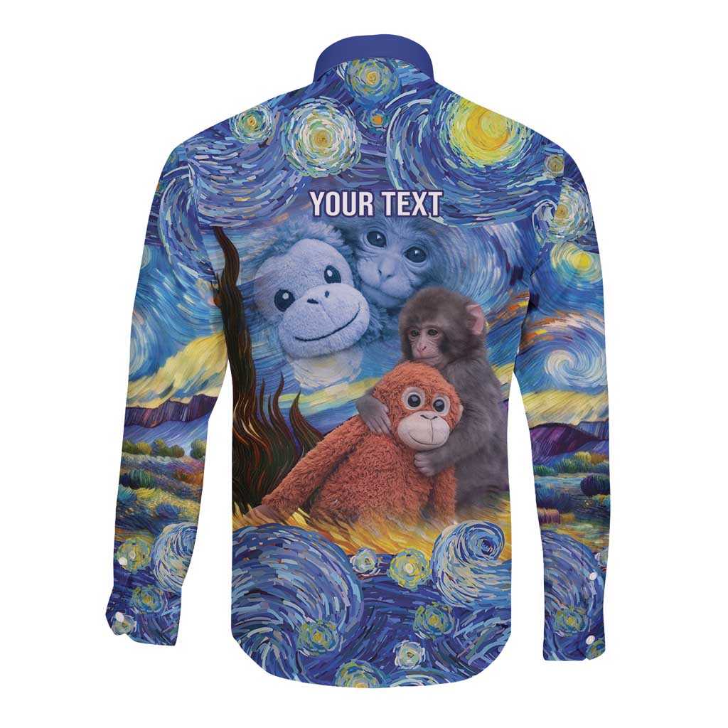 Baby Monkey Punch Personalized Long Sleeve Button Shirt Starry Night Inspired