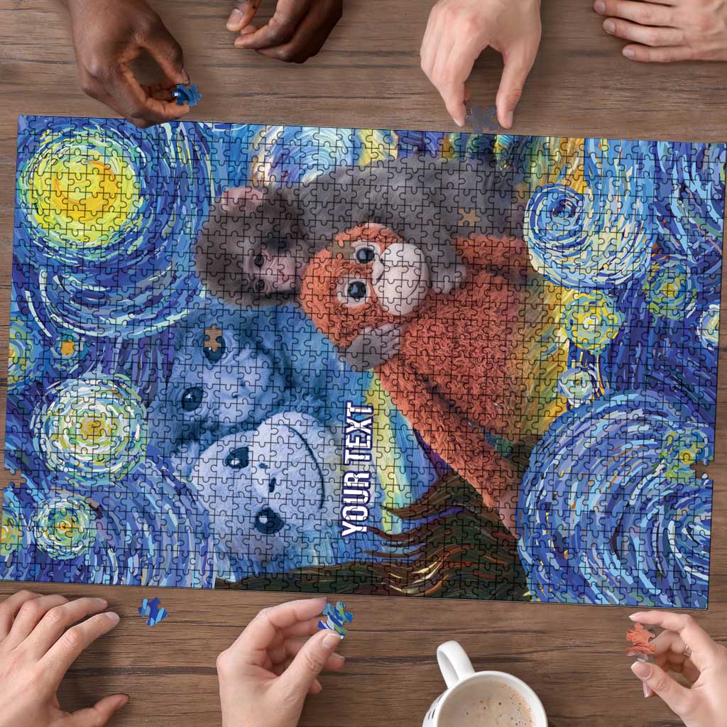 Baby Monkey Punch Personalized Puzzle Starry Night Inspired