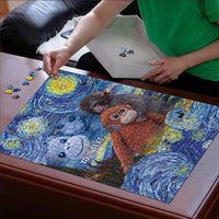 Baby Monkey Punch Personalized Puzzle Starry Night Inspired
