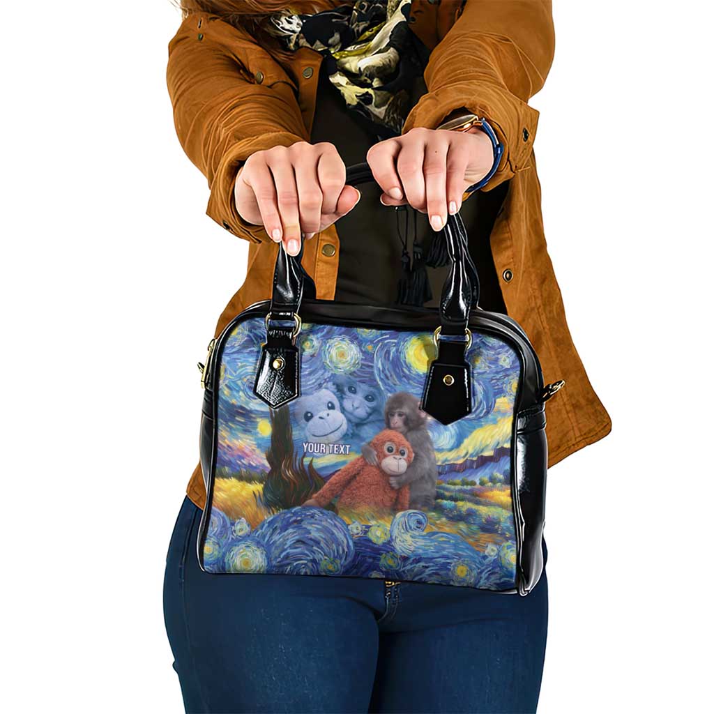 Baby Monkey Punch Personalized Shoulder Handbag Starry Night Inspired