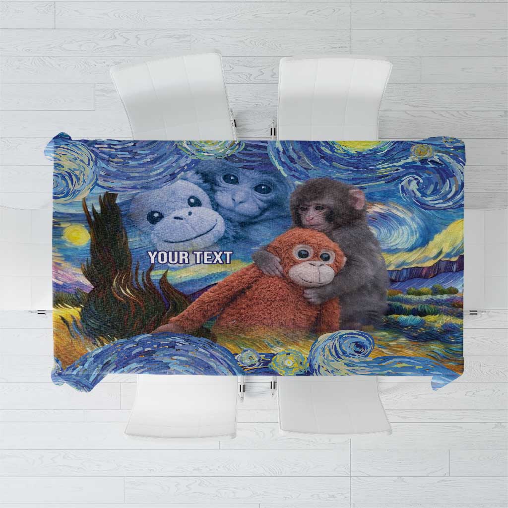 Baby Monkey Punch Personalized Tablecloth Starry Night Inspired