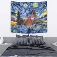 Baby Monkey Punch Personalized Tapestry Starry Night Inspired