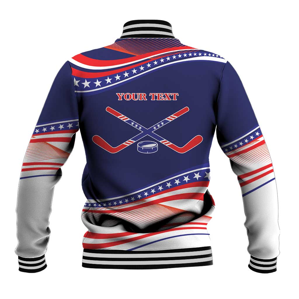 My Gold Medal Winning Hockey Team Personalized Baseball Jacket Blue Style