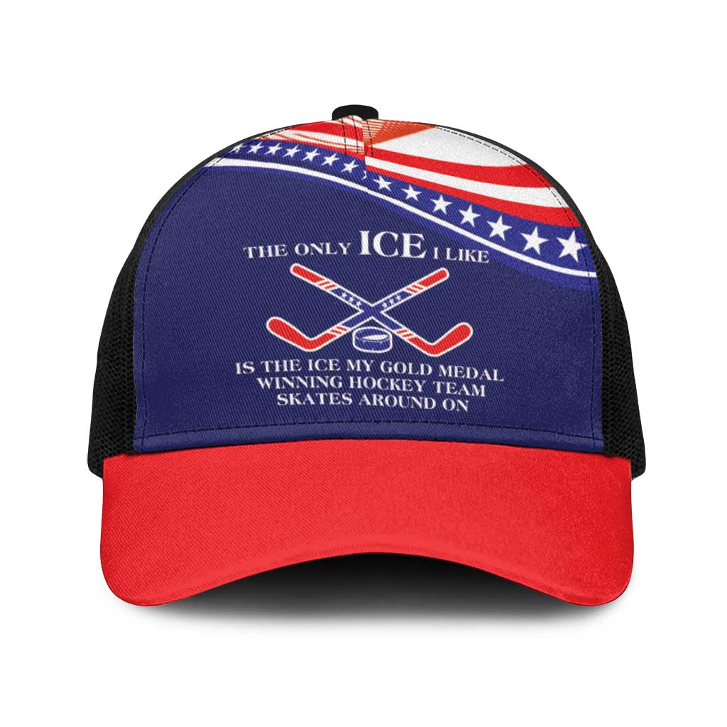 My Gold Medal Winning Hockey Team Baseball Net Cap Blue Style