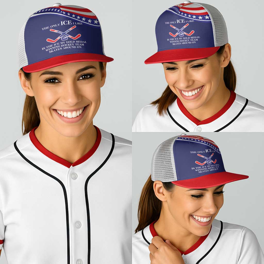 My Gold Medal Winning Hockey Team Baseball Net Cap Blue Style