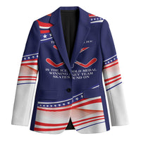 My Gold Medal Winning Hockey Team Personalized Blazer Blue Style