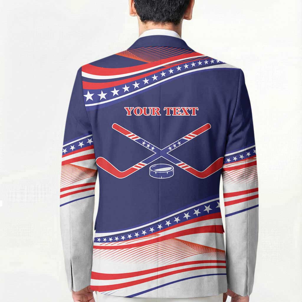 My Gold Medal Winning Hockey Team Personalized Blazer Blue Style