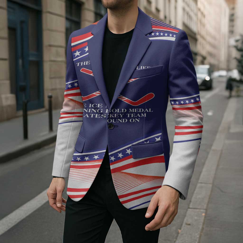 My Gold Medal Winning Hockey Team Personalized Blazer Blue Style