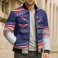 My Gold Medal Winning Hockey Team Personalized Bomber Puffer Jacket Blue Style