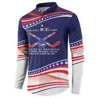My Gold Medal Winning Hockey Team Personalized Button Sweatshirt Blue Style