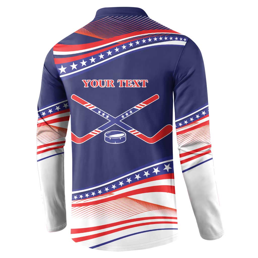 My Gold Medal Winning Hockey Team Personalized Button Sweatshirt Blue Style