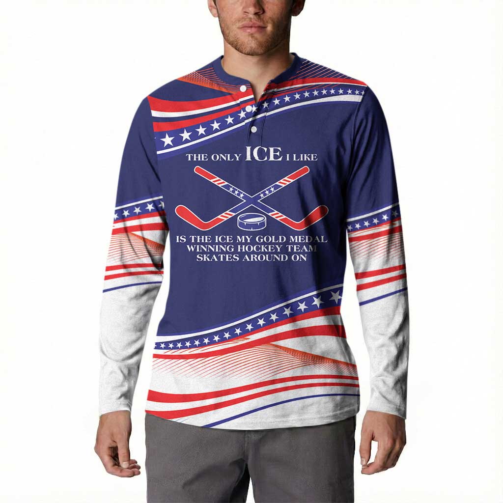 My Gold Medal Winning Hockey Team Personalized Button Sweatshirt Blue Style