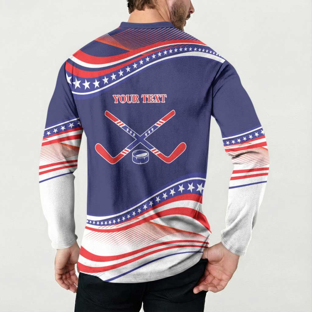 My Gold Medal Winning Hockey Team Personalized Button Sweatshirt Blue Style