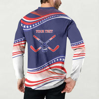 My Gold Medal Winning Hockey Team Personalized Button Sweatshirt Blue Style