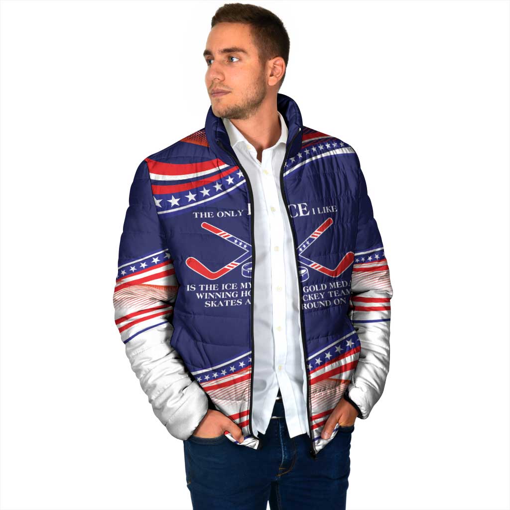 My Gold Medal Winning Hockey Team Personalized Padded Jacket Blue Style