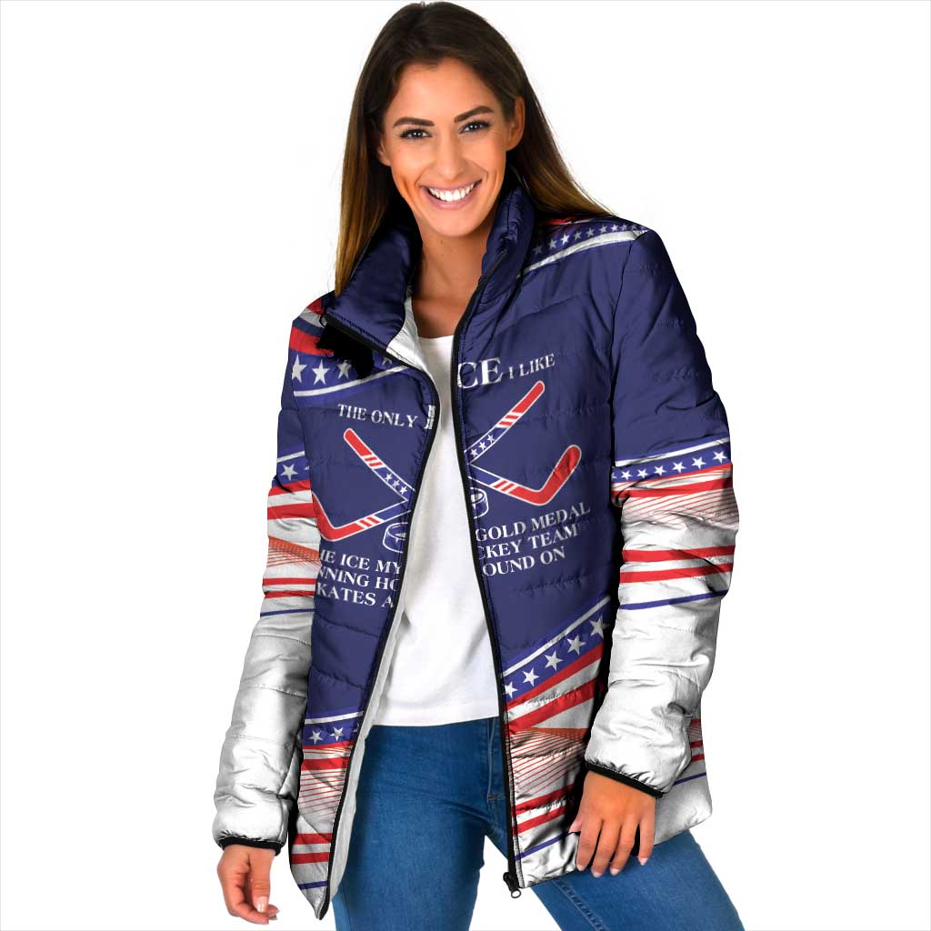 My Gold Medal Winning Hockey Team Personalized Padded Jacket Blue Style