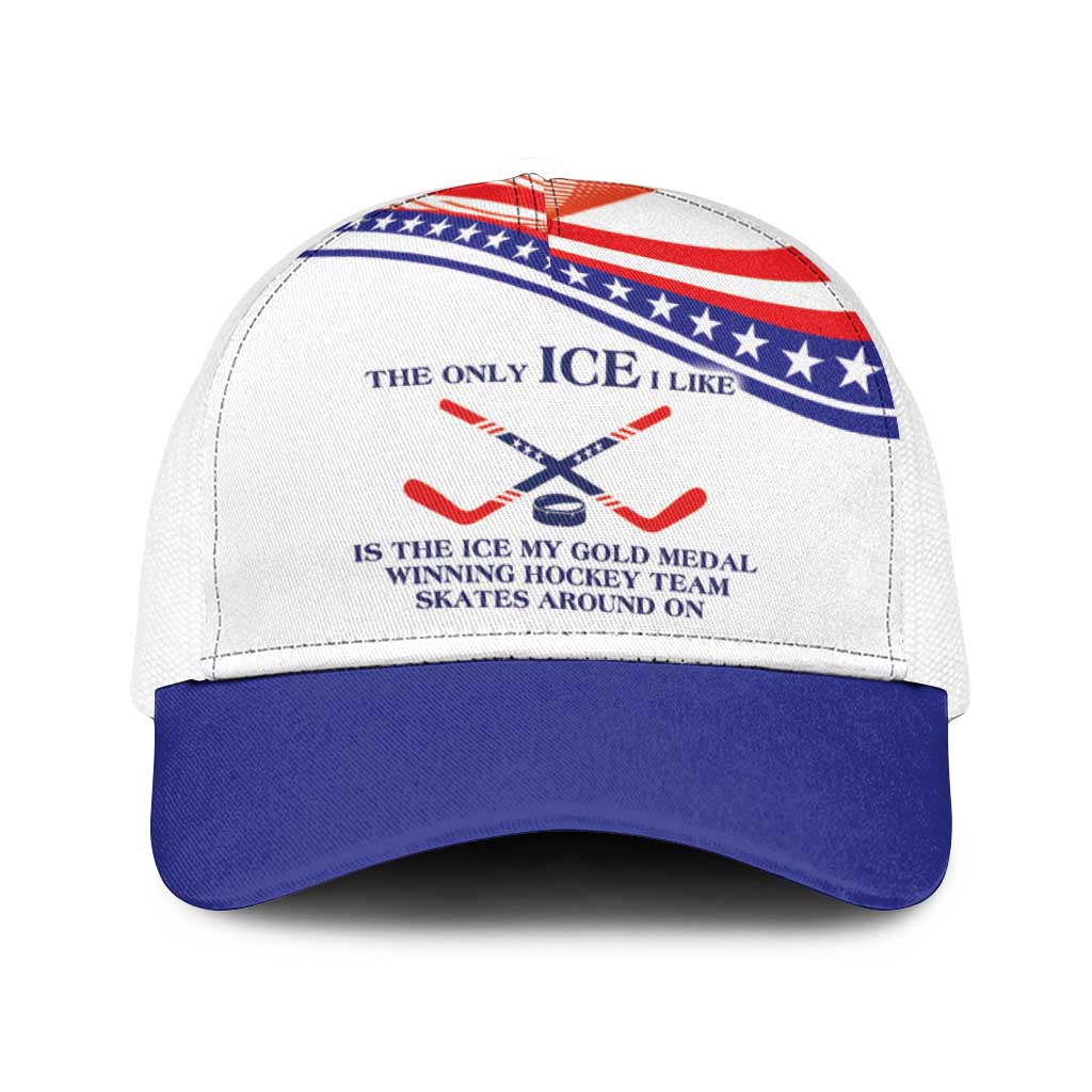 My Gold Medal Winning Hockey Team Baseball Net Cap White Style