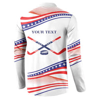 My Gold Medal Winning Hockey Team Personalized Button Sweatshirt White Style