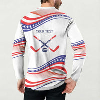 My Gold Medal Winning Hockey Team Personalized Button Sweatshirt White Style