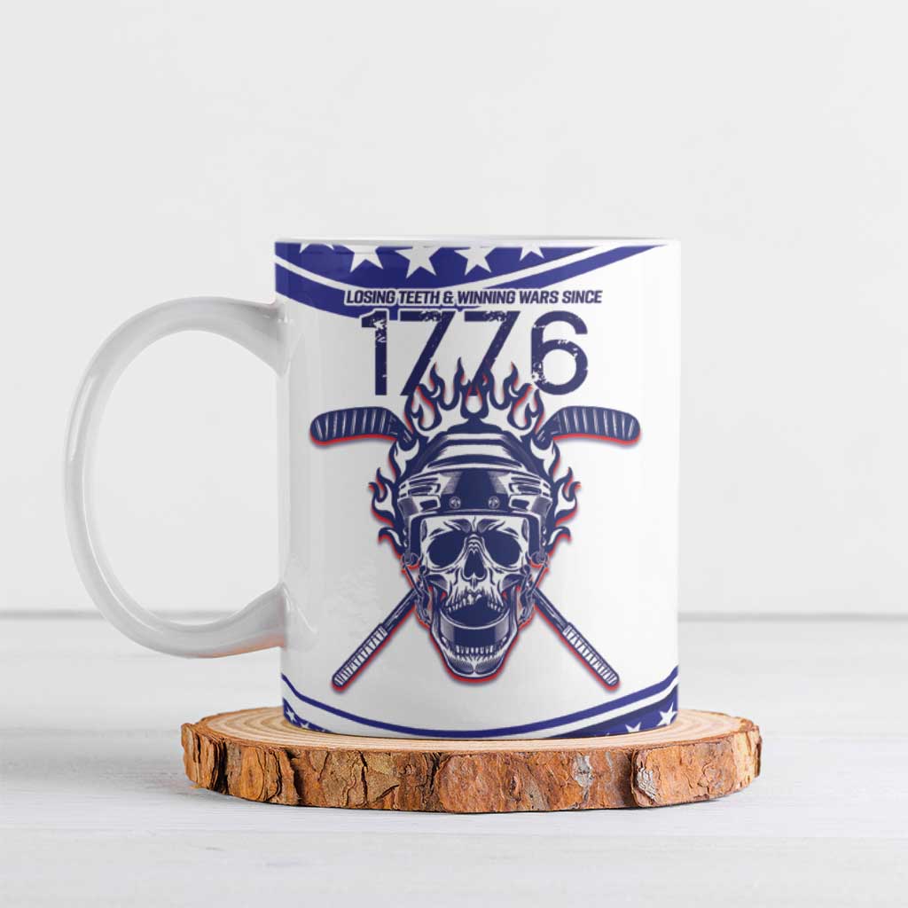 United States Hockey Personalized Ceramic Mug Losing Teeth Winning Wars Since 1776 White Style