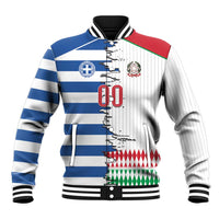 Custom Greece Italy Cultural Half Flag Baseball Jacket Scratch Style