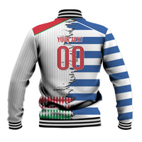 Custom Greece Italy Cultural Half Flag Baseball Jacket Scratch Style