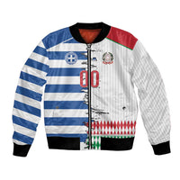Custom Greece Italy Cultural Half Flag Bomber Jacket Scratch Style